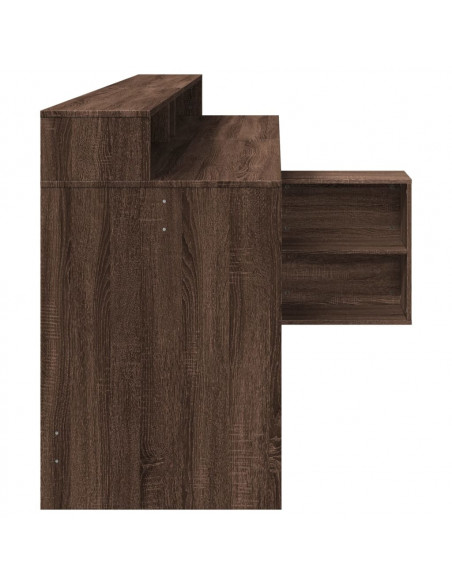 Scrivania con Luci LED Marrone Rovere 200x104x91 cm Truciolato
