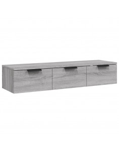 Armadietto a Muro Grigio Sonoma 102x30x20 cm Legno Multistrato 2
