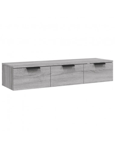 Armadietto a Muro Grigio Sonoma 102x30x20 cm Legno Multistrato