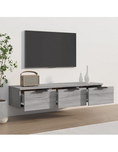Armadietto a Muro Grigio Sonoma 102x30x20 cm Legno Multistrato