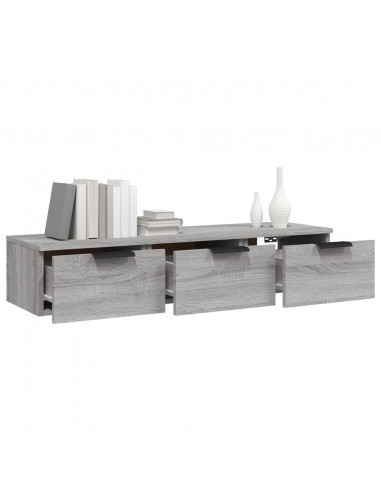 Armadietto a Muro Grigio Sonoma 102x30x20 cm Legno Multistrato