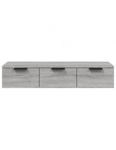 Armadietto a Muro Grigio Sonoma 102x30x20 cm Legno Multistrato