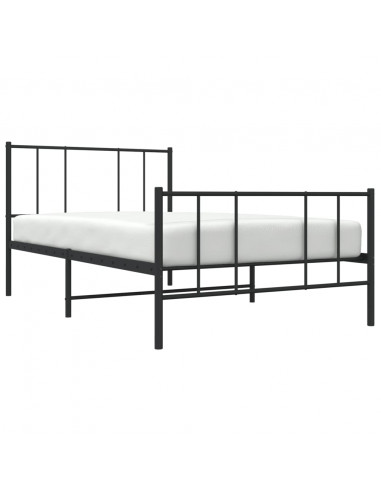 Giroletto con Testiera e Pediera Metallo Nero 80x200 cm