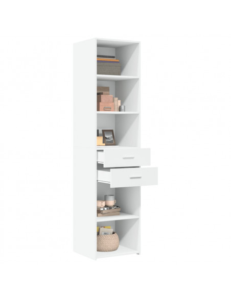 Credenza Bianca 45x42,5x185 cm in Legno Multistrato
