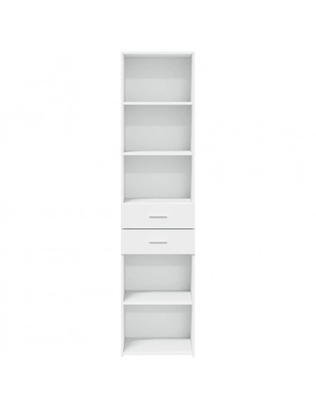 Credenza Bianca 45x42,5x185 cm in Legno Multistrato