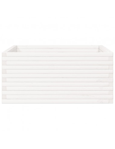 Fioriera da Giardino Bianca 100x100x46cm Legno Massello di Pino