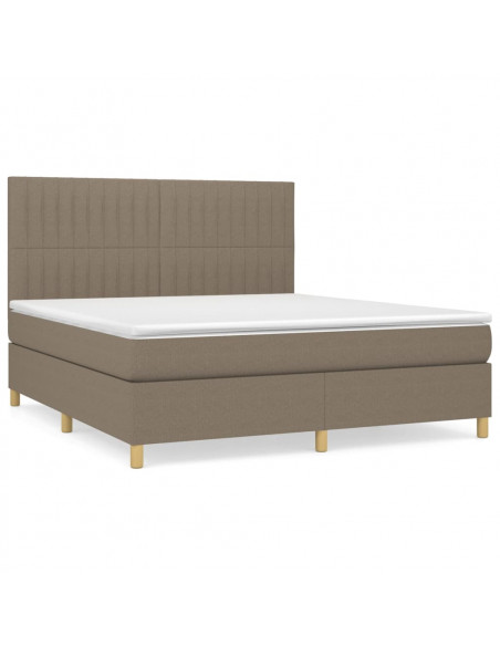 Giroletto a Molle con Materasso Tortora 180x200 cm in Tessuto