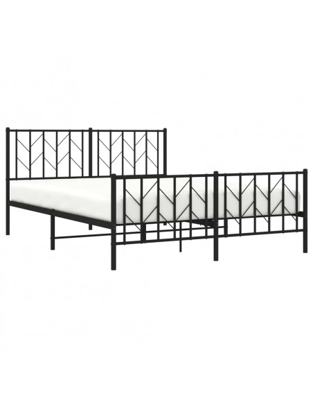 Giroletto con Testiera e Pediera Metallo Nero 150x200 cm