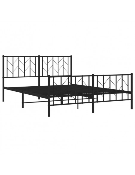 Giroletto con Testiera e Pediera Metallo Nero 150x200 cm