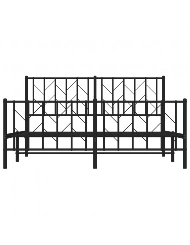 Giroletto con Testiera e Pediera Metallo Nero 150x200 cm