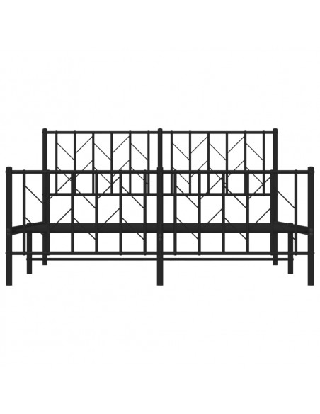 Giroletto con Testiera e Pediera Metallo Nero 150x200 cm