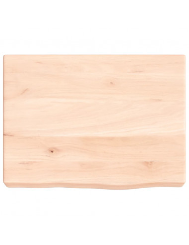 Piano Bagno 40x30x(2-6) cm in Legno Massello Non Trattato