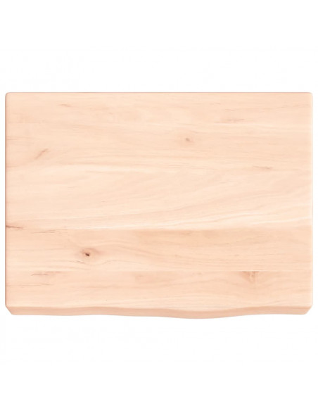 Piano Bagno 40x30x(2-6) cm in Legno Massello Non Trattato