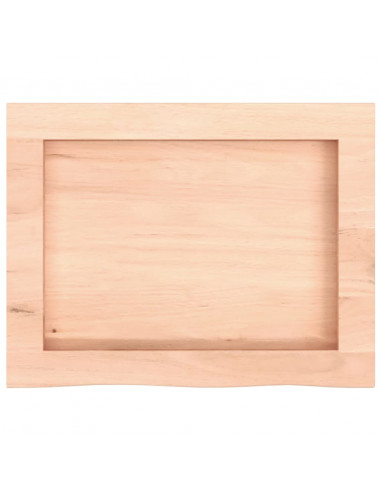 Piano Bagno 40x30x(2-6) cm in Legno Massello Non Trattato