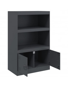 Credenza Antracite 67x39x107 cm in Acciaio 2