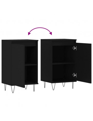 Credenze 2 pz Nere 40x35x70 cm in Legno Multistrato