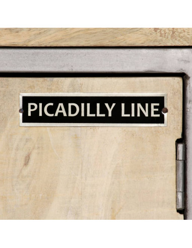 Credenza in Legno Massello di Mango e Acciaio 65x33x76cm