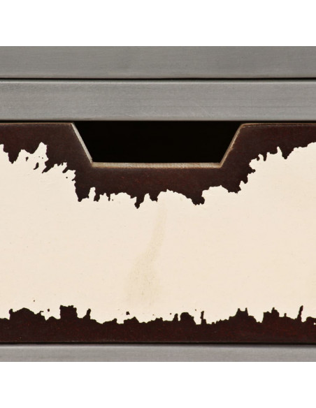 Credenza in Legno Massello di Mango e Acciaio 65x33x76cm