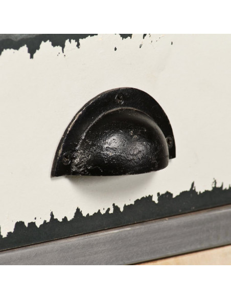 Credenza in Legno Massello di Mango e Acciaio 65x33x76cm