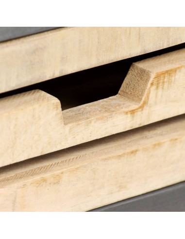 Credenza in Legno Massello di Mango e Acciaio 65x33x76cm