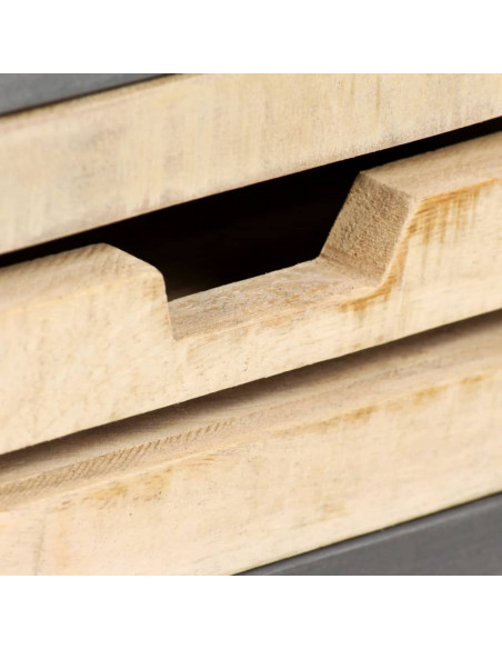 Credenza in Legno Massello di Mango e Acciaio 65x33x76cm