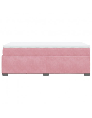 Giroletto a Molle con Materasso Rosa 80x200 cm in Velluto