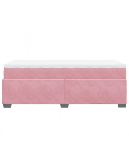 Giroletto a Molle con Materasso Rosa 80x200 cm in Velluto