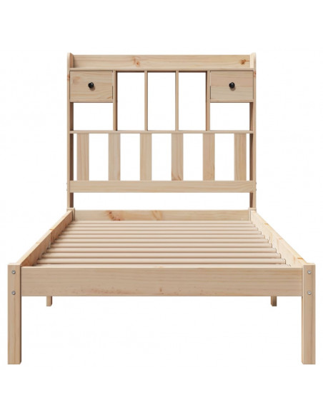 Letto Libreria senza Materasso 100x200 cm in Legno di Pino