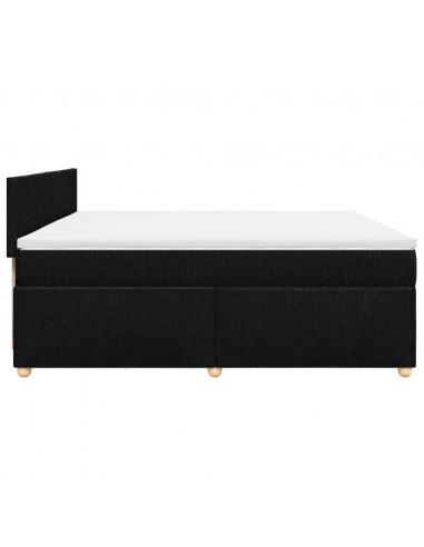 Giroletto a Molle con Materasso Nero 200x200 cm in Tessuto