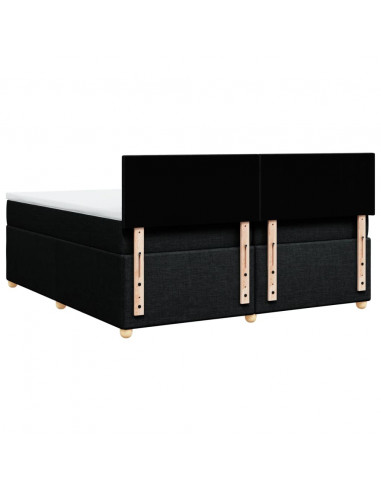 Giroletto a Molle con Materasso Nero 200x200 cm in Tessuto