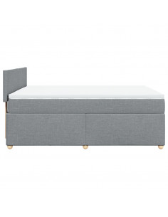 Giroletto a Molle con Materasso Grigio Chiaro 160x200cm Tessuto 2