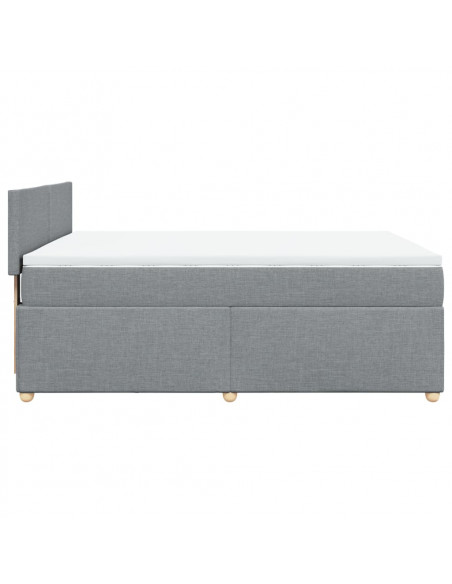 Giroletto a Molle con Materasso Grigio Chiaro 160x200cm Tessuto