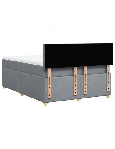 Giroletto a Molle con Materasso Grigio Chiaro 160x200cm Tessuto