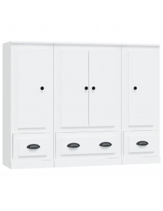 Credenze 3 pz Bianche in Legno Multistrato 2