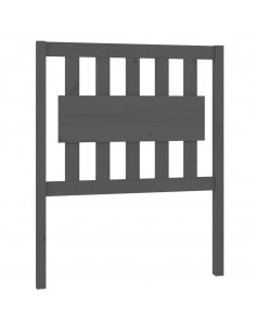Testiera Letto Grigia 80,5x4x100 cm in Legno Massello di Pino 2