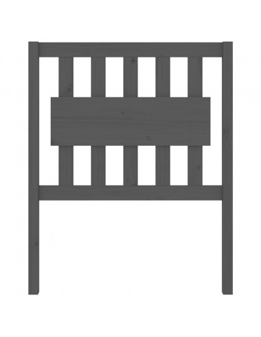 Testiera Letto Grigia 80,5x4x100 cm in Legno Massello di Pino