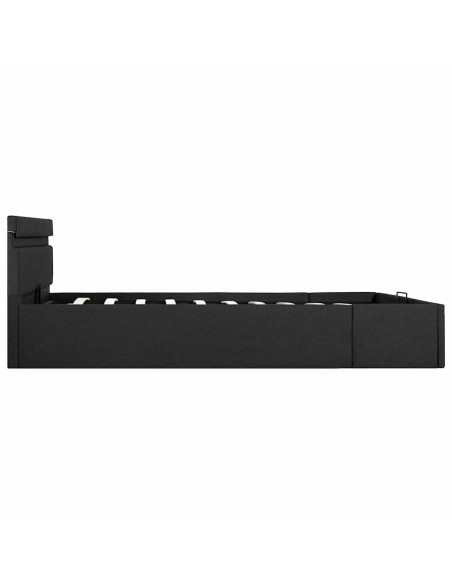 Giroletto con Contenitore e LED Grigio Scuro Tessuto 140x200 cm