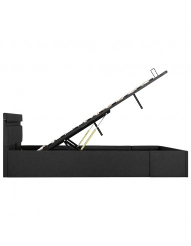 Giroletto con Contenitore e LED Grigio Scuro Tessuto 140x200 cm