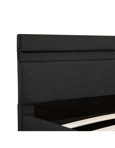 Giroletto con Contenitore e LED Grigio Scuro Tessuto 140x200 cm