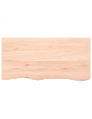 Ripiano a Parete 100x50x(2-4) cm Massello Rovere Non Trattato