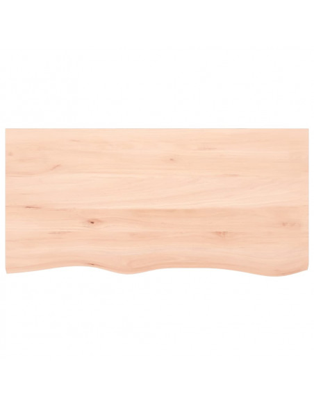Ripiano a Parete 100x50x(2-4) cm Massello Rovere Non Trattato