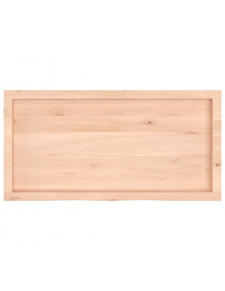 Ripiano a Parete 100x50x(2-4) cm Massello Rovere Non Trattato