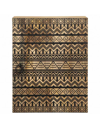 Mobile Pensile da Bagno Nero 38x33,5x48 cm Legno Massello Mango