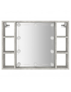 Mobile a Specchio con LED Grigio Cemento 76x15x55 cm 2