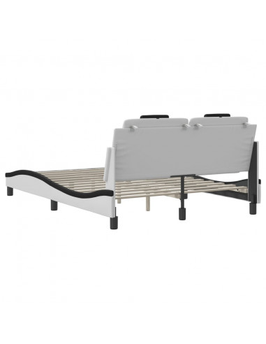 Giroletto con Luce LED Bianco e Nero 140x200 cm in Similpelle