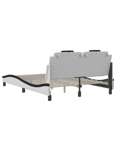 Giroletto con Luce LED Bianco e Nero 140x200 cm in Similpelle
