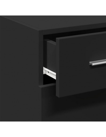 Credenza Nera 30x42,5x93 cm in Legno Multistrato
