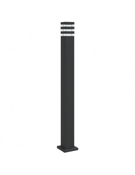 Lampada da Terra per Esterni con Presa Nera 110 cm Alluminio