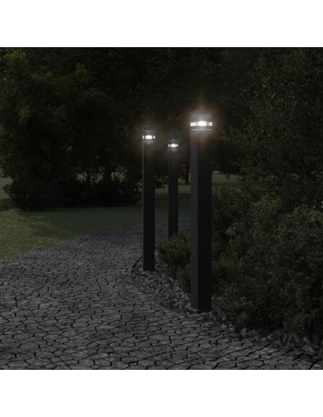 Lampada da Terra per Esterni con Presa Nera 110 cm Alluminio