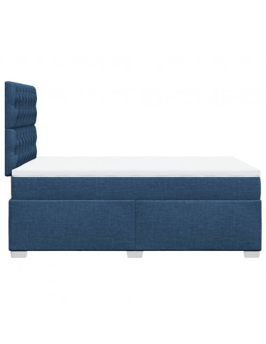 Giroletto a Molle con Materasso Blu 120x200 cm in Tessuto